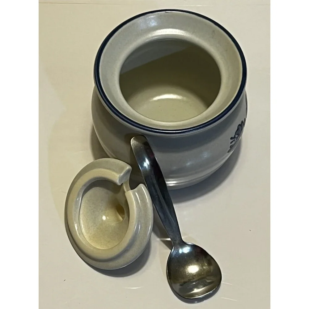 Pfaltzgraff Yorktowne Jam Jelly Jar/ Honey Pot with Slotted Lid #22 USA